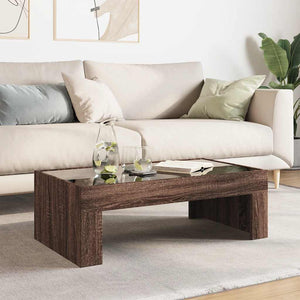 vidaXL Table basse avec LED Infinity aspect chêne marron 90x50x30 cm