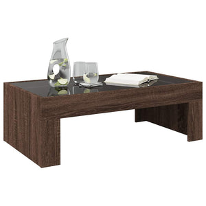 vidaXL Table basse avec LED Infinity aspect chêne marron 90x50x30 cm