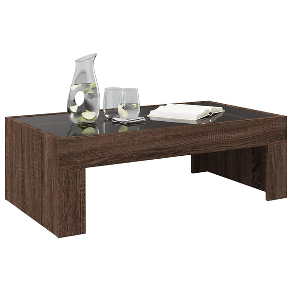 vidaXL Table basse avec LED Infinity aspect chêne marron 90x50x30 cm