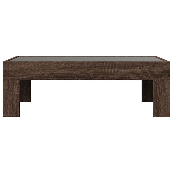 vidaXL Table basse avec LED Infinity aspect chêne marron 90x50x30 cm