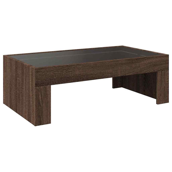 vidaXL Table basse avec LED Infinity aspect chêne marron 90x50x30 cm