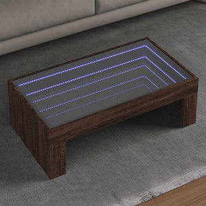 vidaXL Table basse avec LED Infinity aspect chêne marron 90x50x30 cm