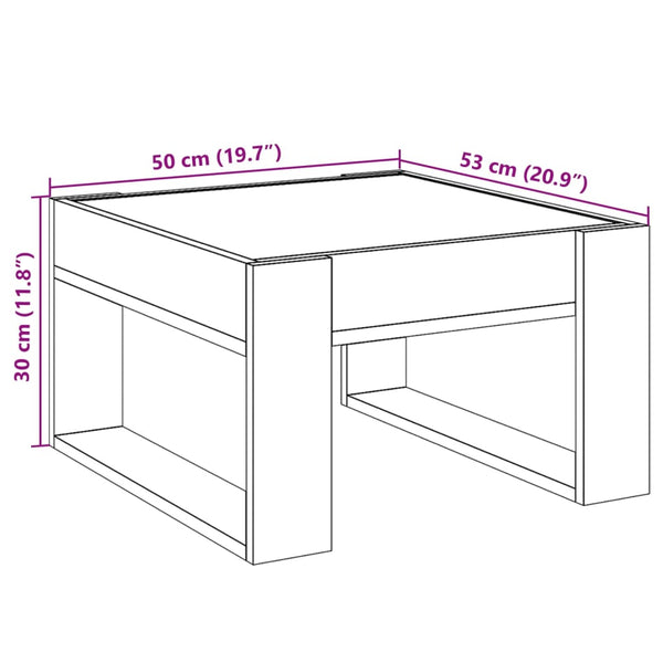 vidaXL Table basse LED Infinity Blanc 50x53x30 cm