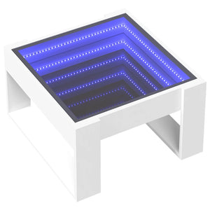 vidaXL Table basse LED Infinity Blanc 50x53x30 cm
