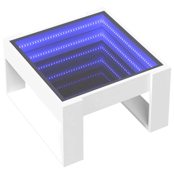 vidaXL Table basse LED Infinity Blanc 50x53x30 cm