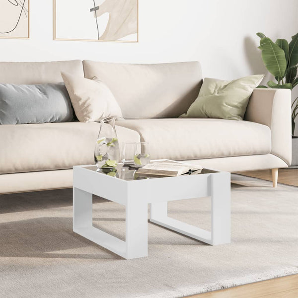 vidaXL Table basse LED Infinity Blanc 50x53x30 cm