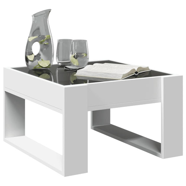 vidaXL Table basse LED Infinity Blanc 50x53x30 cm