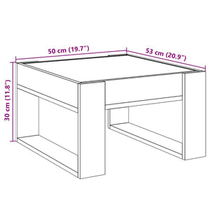 vidaXL Table basse avec LED Infinity Noir 50x53x30 cm
