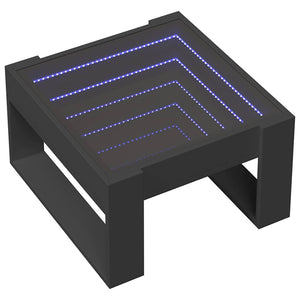 vidaXL Table basse avec LED Infinity Noir 50x53x30 cm