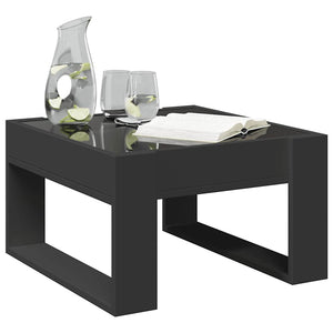 vidaXL Table basse avec LED Infinity Noir 50x53x30 cm