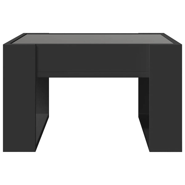 vidaXL Table basse avec LED Infinity Noir 50x53x30 cm