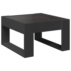 vidaXL Table basse avec LED Infinity Noir 50x53x30 cm