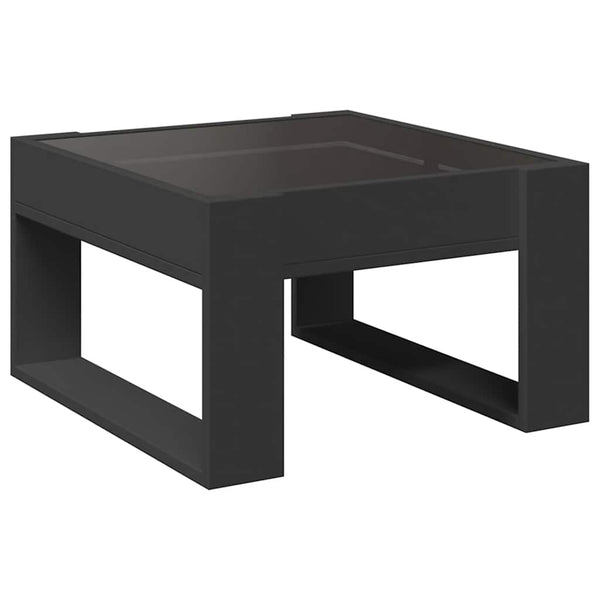 vidaXL Table basse avec LED Infinity Noir 50x53x30 cm