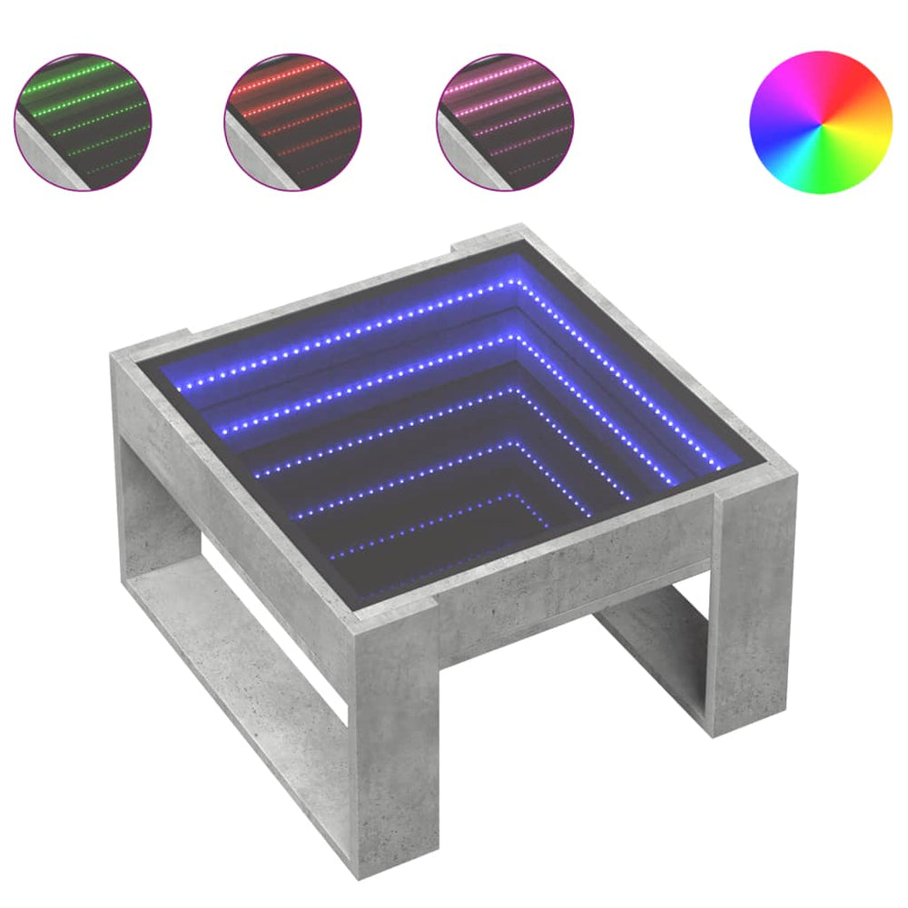 LED Couchtisch Betongrau 50x53 cm