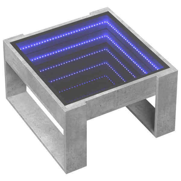 LED Couchtisch Betongrau 50x53 cm