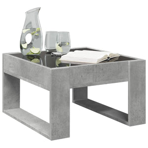 LED Couchtisch Betongrau 50x53 cm