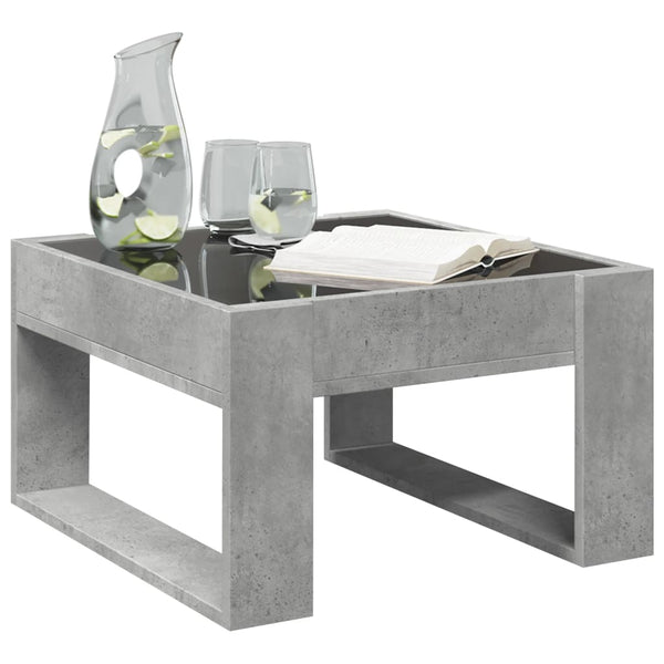 LED Couchtisch Betongrau 50x53 cm