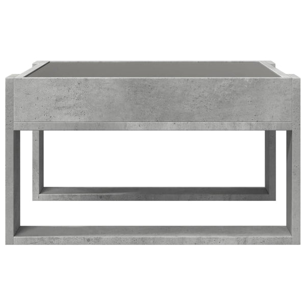 LED Couchtisch Betongrau 50x53 cm