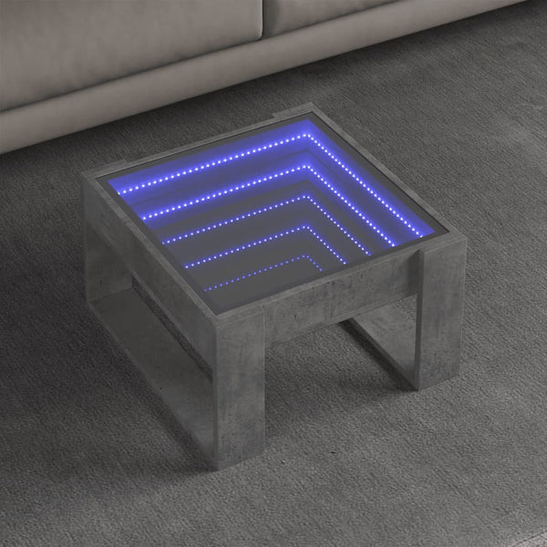 LED Couchtisch Betongrau 50x53 cm