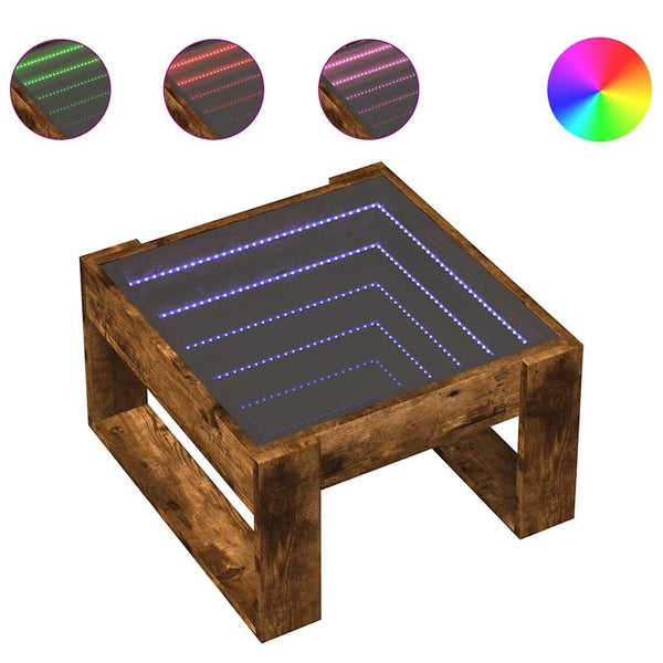Couchtisch Räuchereiche mit Infinity-LED
