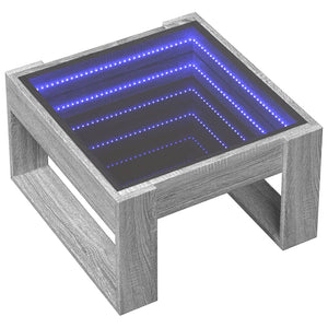 vidaXL Table basse avec LED Infinity gris sonoma 50x53x30 cm
