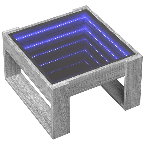 vidaXL Table basse avec LED Infinity gris sonoma 50x53x30 cm