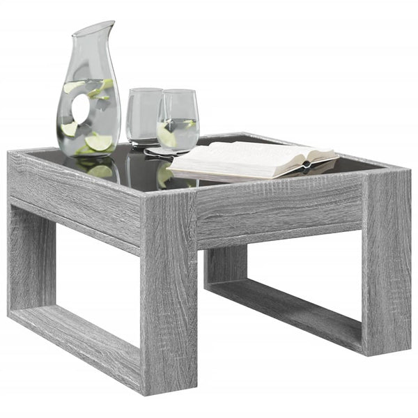 vidaXL Table basse avec LED Infinity gris sonoma 50x53x30 cm