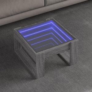 vidaXL Table basse avec LED Infinity gris sonoma 50x53x30 cm