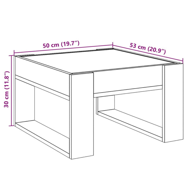 vidaXL Table basse avec LED Infinity aspect chêne marron 50x53x30 cm