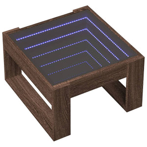 vidaXL Table basse avec LED Infinity aspect chêne marron 50x53x30 cm