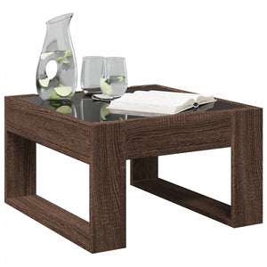 vidaXL Table basse avec LED Infinity aspect chêne marron 50x53x30 cm