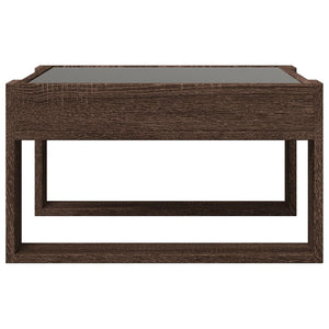 vidaXL Table basse avec LED Infinity aspect chêne marron 50x53x30 cm