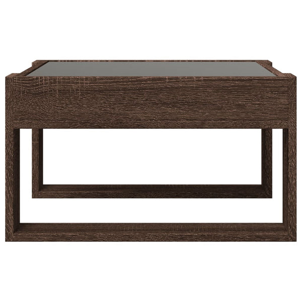 vidaXL Table basse avec LED Infinity aspect chêne marron 50x53x30 cm