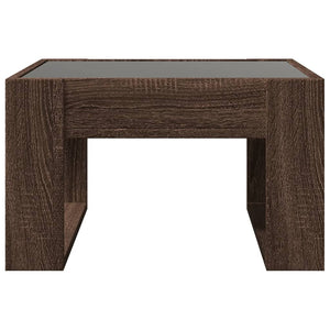 vidaXL Table basse avec LED Infinity aspect chêne marron 50x53x30 cm