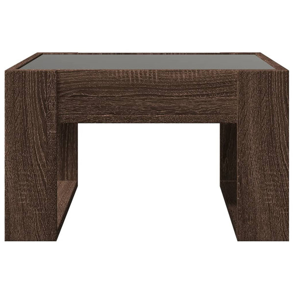vidaXL Table basse avec LED Infinity aspect chêne marron 50x53x30 cm