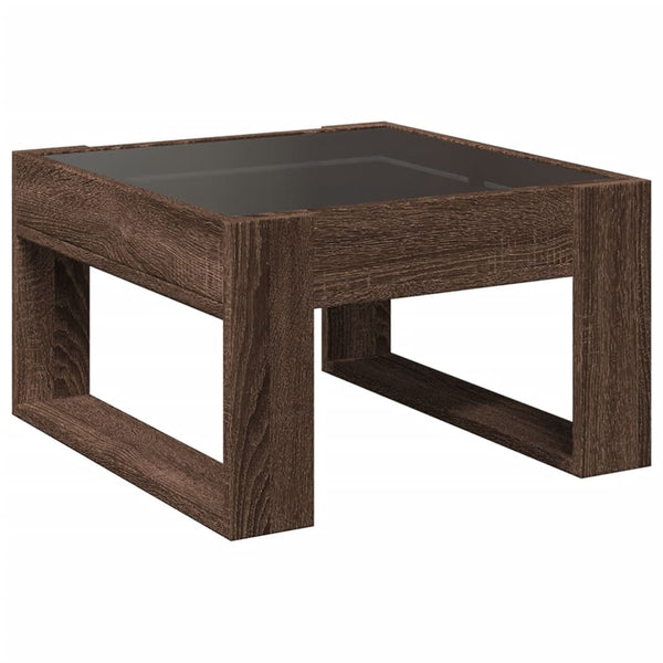 vidaXL Table basse avec LED Infinity aspect chêne marron 50x53x30 cm