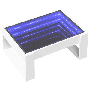 vidaXL Table basse avec LED Infinity blanc 70x53x30 cm