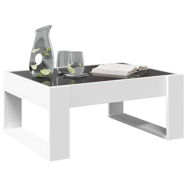 vidaXL Table basse avec LED Infinity blanc 70x53x30 cm