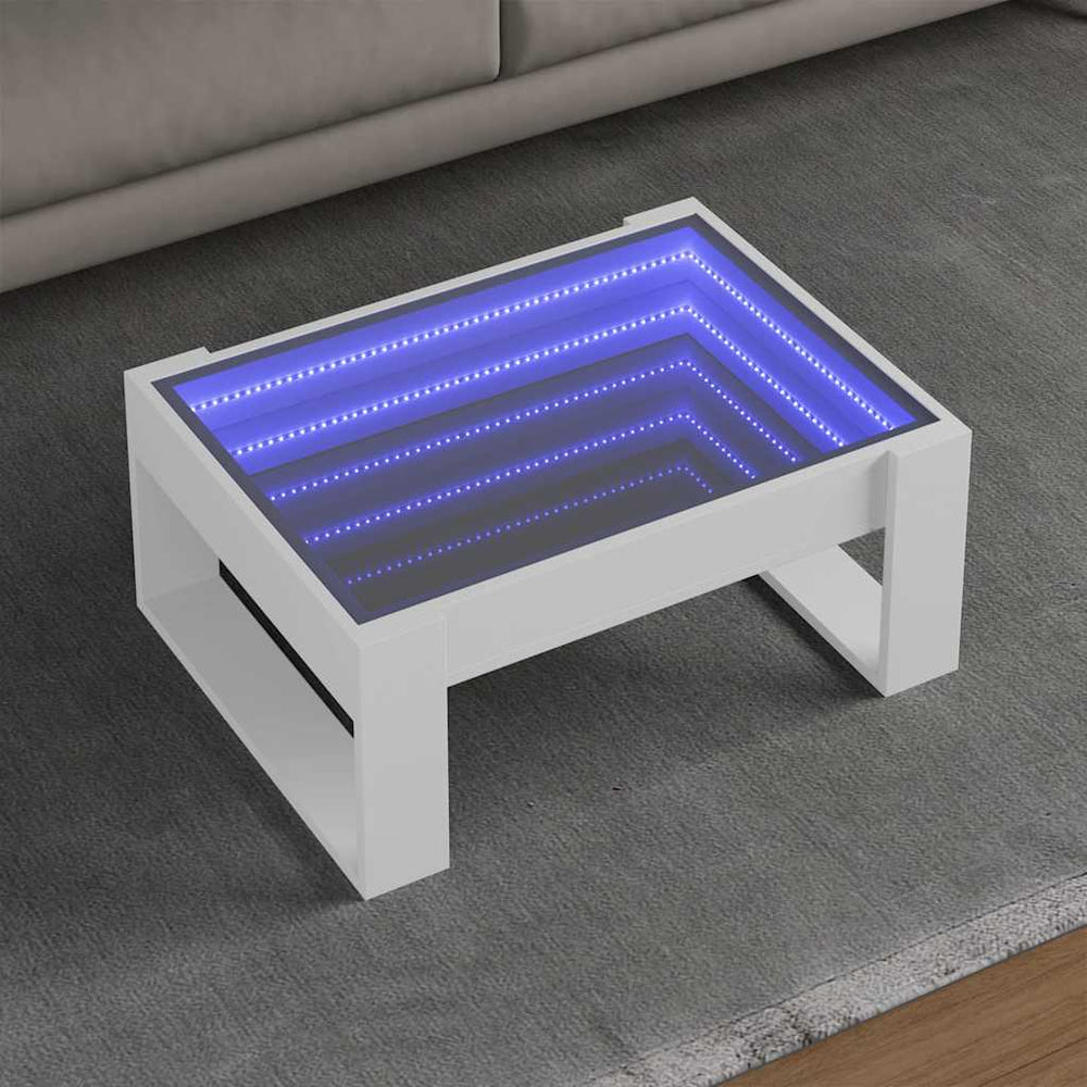 Couchtisch mit Infinity-LED, Weiß
