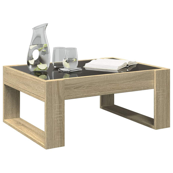 vidaXL Table basse avec LED infini Chêne Sonoma 70x53x30 cm