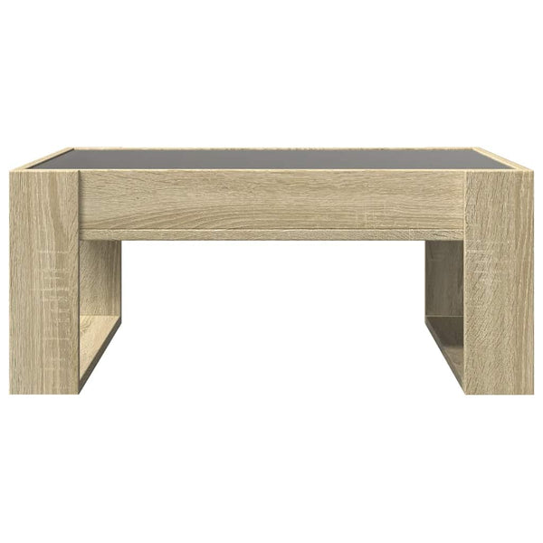 vidaXL Table basse avec LED infini Chêne Sonoma 70x53x30 cm