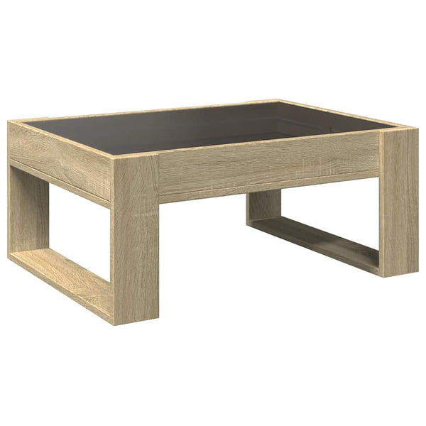vidaXL Table basse avec LED infini Chêne Sonoma 70x53x30 cm