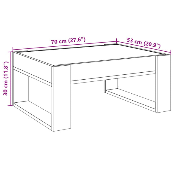 Couchtisch mit Infinity LED, Betongrau