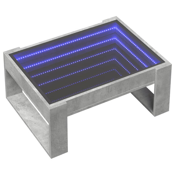 Couchtisch mit Infinity LED, Betongrau
