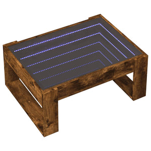 vidaXL Table basse avec LED Infinity chêne fumé 70x53x30 cm