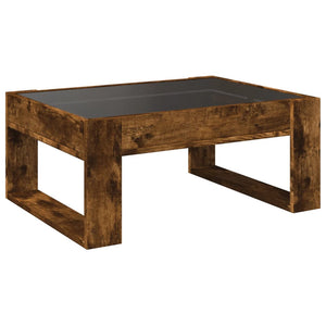 vidaXL Table basse avec LED Infinity chêne fumé 70x53x30 cm