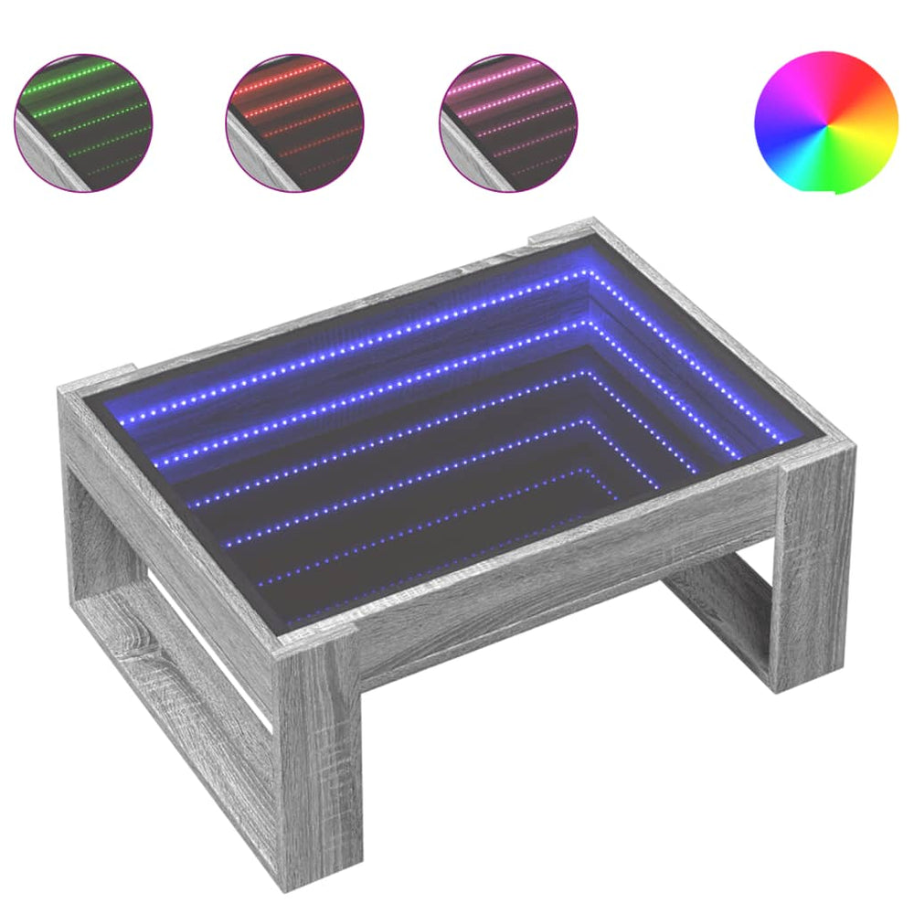 Couchtisch Grau Sonoma mit Infinity-LED