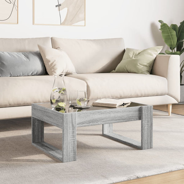 vidaXL Table basse avec LED Infinity Gris Sonoma 70x53x30 cm