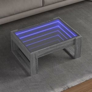 vidaXL Table basse avec LED Infinity Gris Sonoma 70x53x30 cm