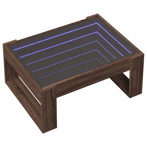 vidaXL Table basse avec LED Infinity aspect chêne marron 70x53x30 cm